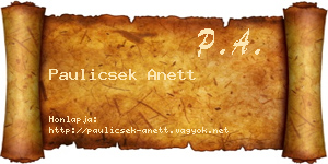 Paulicsek Anett névjegykártya