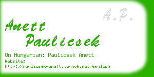 anett paulicsek business card